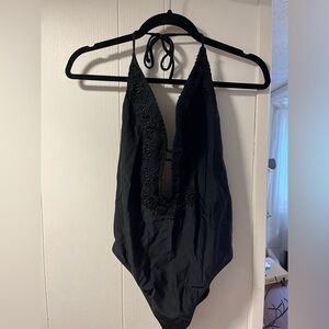 Hollister black one piece bathing suit